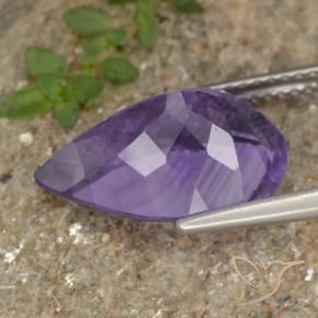 Ametista Viola medio naturale da 5.37 ct, Forma a pera, VS