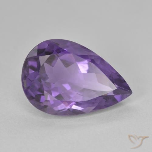 Ametista Viola scuro naturale da 5.03 ct, Forma a pera, VS