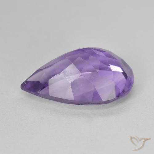 Ametista Viola scuro naturale da 5.03 ct, Forma a pera, VS