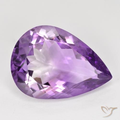 Ametista violaceo naturale da 8.04 ct, Forma a pera, VVS-VS