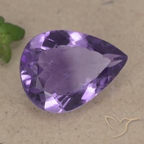 Ametista Viola medio naturale da 5.94 ct, Forma a pera, VS
