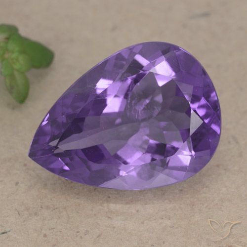 6.50ct Naturale Viola medio Ametista, Forma a pera, VS
