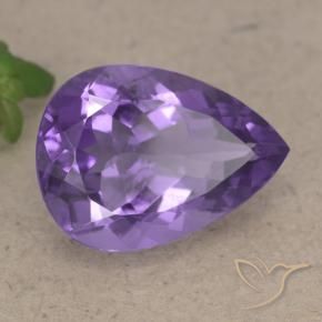 Ametista Viola medio naturale da 6.50 ct, Forma a pera, VS