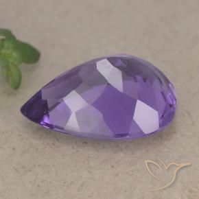 Ametista Viola medio naturale da 6.50 ct, Forma a pera, VS