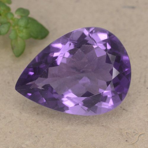 6.77ct Naturale violaceo Ametista, Forma a pera, VS