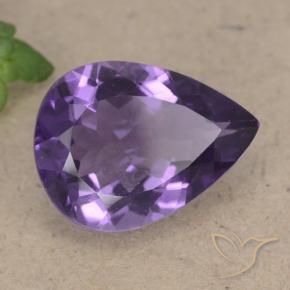 Ametista violaceo naturale da 6.77 ct, Forma a pera, VS