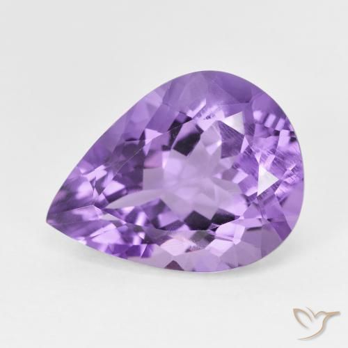7.23ct Naturale Viola medio Ametista, Forma a pera, VS