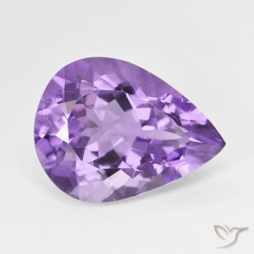 Ametista Viola medio naturale da 7.23 ct, Forma a pera, VS