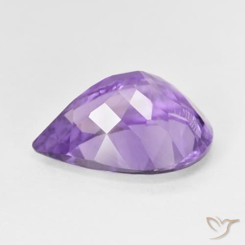 Ametista Viola medio naturale da 7.23 ct, Forma a pera, VS