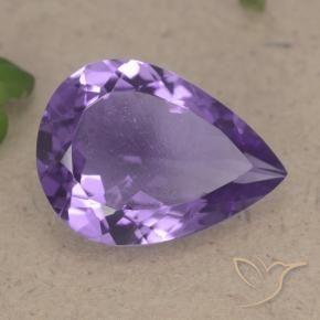 Ametista Viola medio naturale da 6.08 ct, Forma a pera, VS