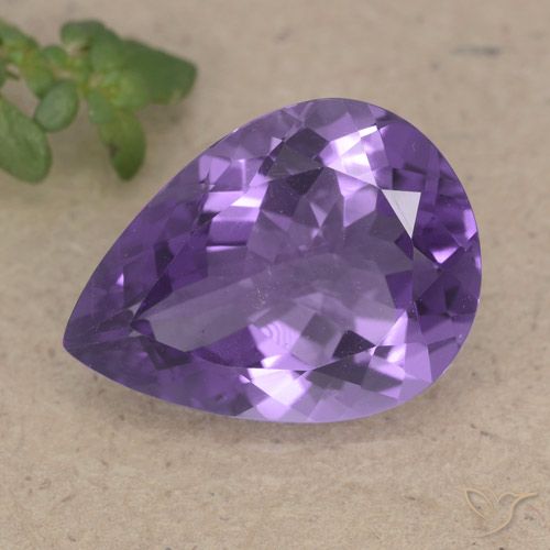 6.17ct Naturale Viola scuro Ametista, Forma a pera, VS