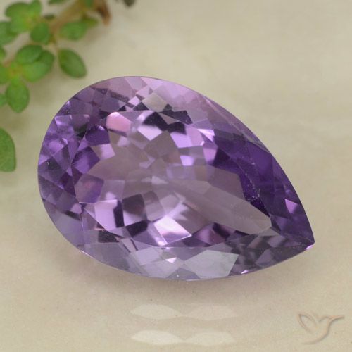 5.04ct Naturale Viola medio Ametista, Forma a pera, VS
