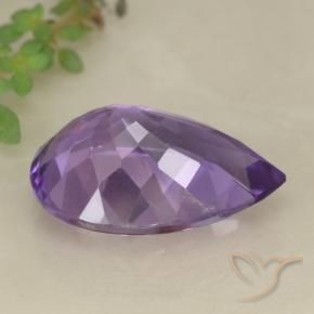 Ametista Viola medio naturale da 5.04 ct, Forma a pera, VS
