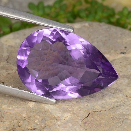 4.82ct Naturale Viola Intenso Ametista, Forma a pera, VVS-VS