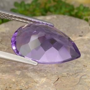 Ametista Viola Intenso naturale da 4.82 ct, Forma a pera, VVS-VS