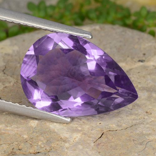 4.52ct Naturale Viola medio Ametista, Forma a pera, VVS-VS