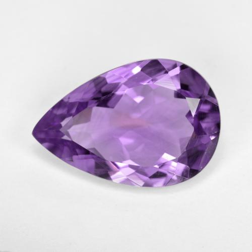 Ametista viola violaceo medio-chiaro naturale da 4,36 ct, taglio a pera, VVS-VS
