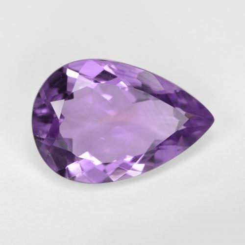 Ametista viola violaceo medio-chiaro naturale da 4,36 ct, taglio a pera, VVS-VS