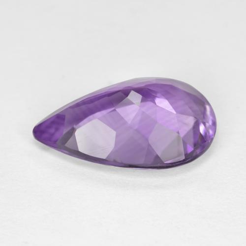 Ametista viola violaceo medio-chiaro naturale da 4,36 ct, taglio a pera, VVS-VS