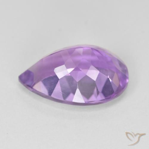 Ametista Viola medio naturale da 5.41 ct, Forma a pera, VVS-VS