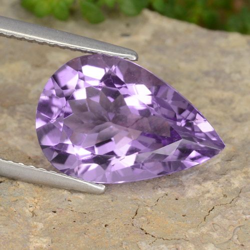 6.34ct Naturale Viola medio Ametista, Forma a pera, VVS-VS