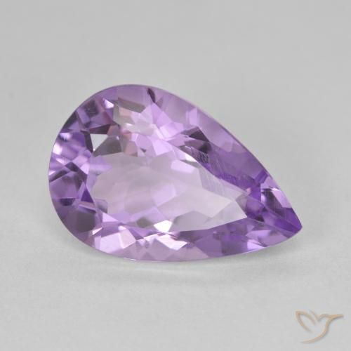 Ametista Viola medio naturale da 4.81 ct, Forma a pera, VVS-VS