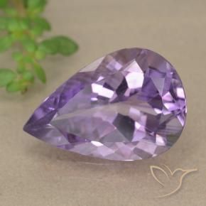 Ametista Viola medio naturale da 4.90 ct, Forma a pera, VVS-VS