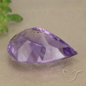 Ametista Viola medio naturale da 4.90 ct, Forma a pera, VVS-VS