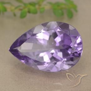 Ametista Viola medio naturale da 5.10 ct, Forma a pera, VVS-VS