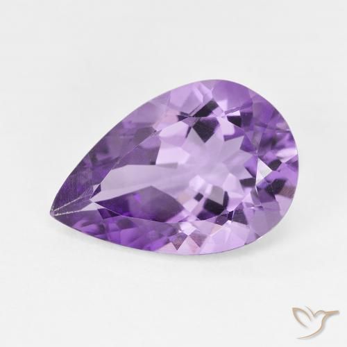 Ametista Viola medio naturale da 4.43 ct, Forma a pera, VVS-VS