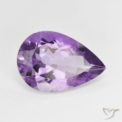 Ametista Viola medio naturale da 4.43 ct, Forma a pera, VVS-VS
