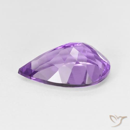 Ametista Viola medio naturale da 4.43 ct, Forma a pera, VVS-VS