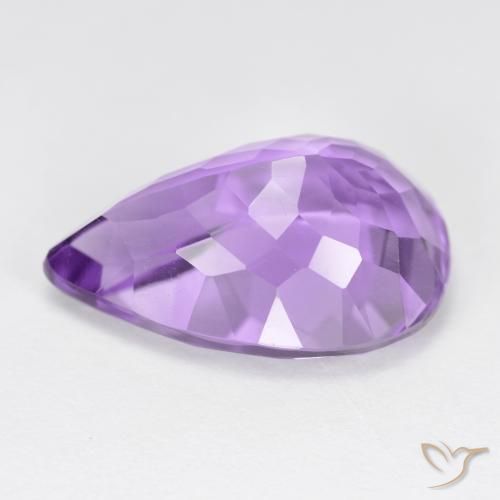 Ametista Viola scuro naturale da 4.63 ct, Forma a pera, VVS-VS