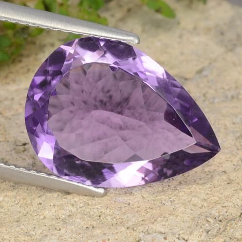 5.73ct Naturale Viola tendente al rosa Ametista, Forma a pera, VVS-VS