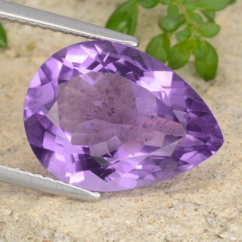 6.86ct Naturale Viola scuro Ametista, Forma a pera, VVS-VS