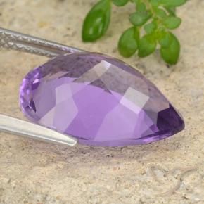Ametista Viola scuro naturale da 6.86 ct, Forma a pera, VVS-VS