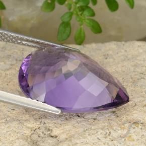 Ametista Viola violaceo medio-chiaro naturale da 7.66 ct, Forma a pera, VS