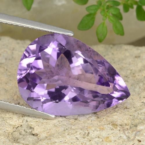 Ametista Viola scuro naturale da 9.43 ct, Forma a pera, VVS-VS