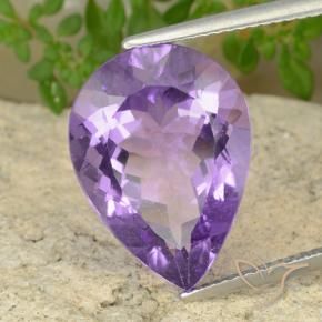 Ametista Viola medio naturale da 8.80 ct, Forma a pera, VS