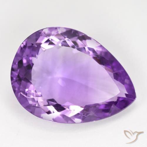 Ametista violaceo naturale da 9.17 ct, Forma a pera, VVS-VS