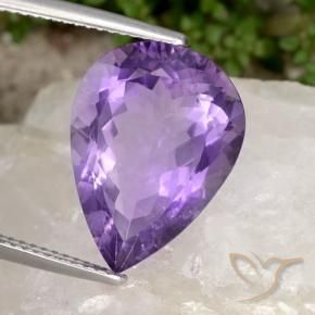 Ametista Viola medio naturale da 8.73 ct, Forma a pera, VVS-VS