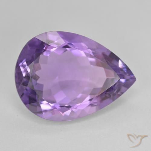 Ametista Viola medio naturale da 9.65 ct, Forma a pera, VVS-VS