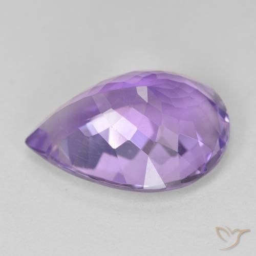 Ametista Viola medio naturale da 9.65 ct, Forma a pera, VVS-VS
