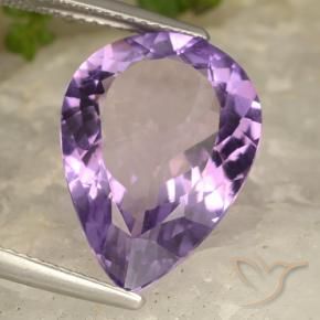 Ametista Viola violaceo medio-chiaro naturale da 8.70 ct, Forma a pera, VVS-VS