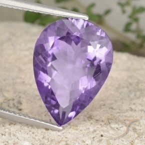 Ametista Viola medio naturale da 8.45 ct, Forma a pera, VS