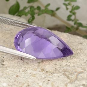 Ametista Viola medio naturale da 8.45 ct, Forma a pera, VS