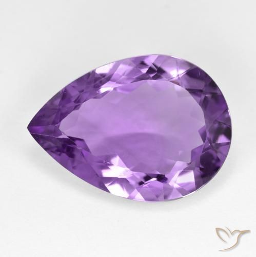 8.08ct Naturale Viola medio Ametista, Forma a pera, VVS-VS