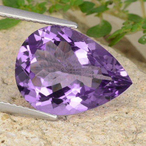 6.63ct Naturale Viola medio Ametista, Forma a pera, VVS-VS