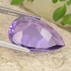 Ametista Colore viola intenso naturale da 5.76 ct, Forma a pera, VVS-VS