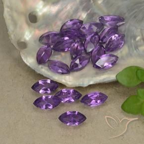 Gemme di Ametista Viola violaceo medio naturale da 3.14 ct, Taglio marquise, VS